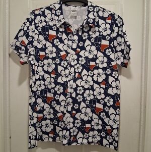 Casual Hawaiian Style Texas Floral Short-Sleeve Button-Up Shirt - NWT Small